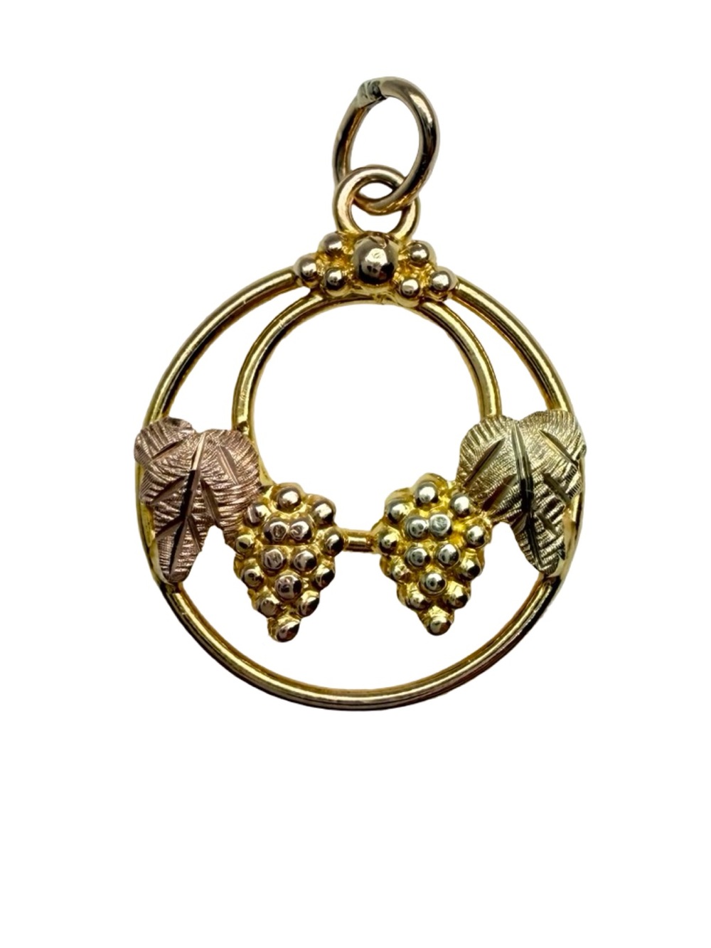10k Gold Black Hills Gold Grapevine Pendant Charm - Women Jewelry